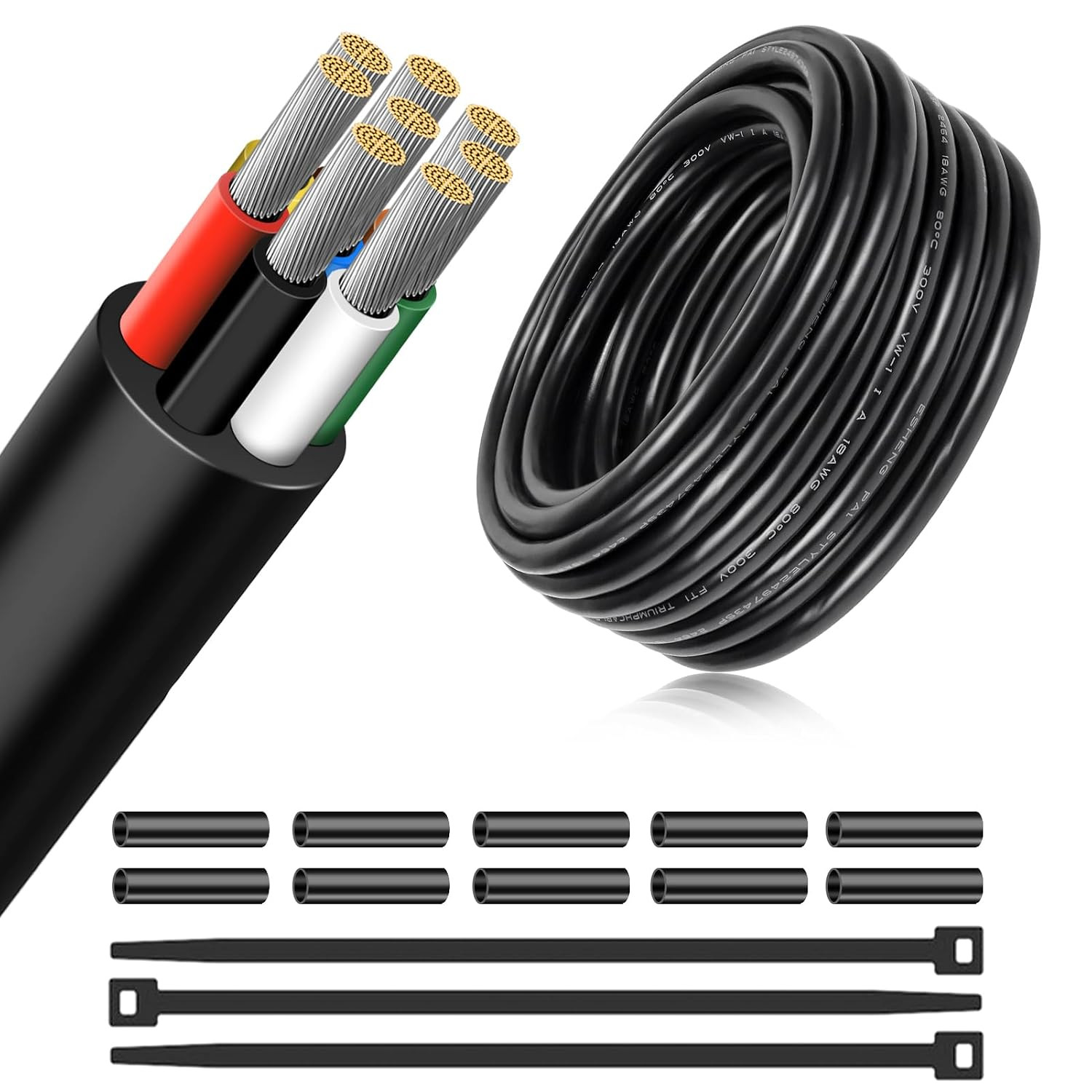 16 Gauge 3 Conductor Electrical Wire, 100FT Low Voltage 16/3 Tinned Copper Stran