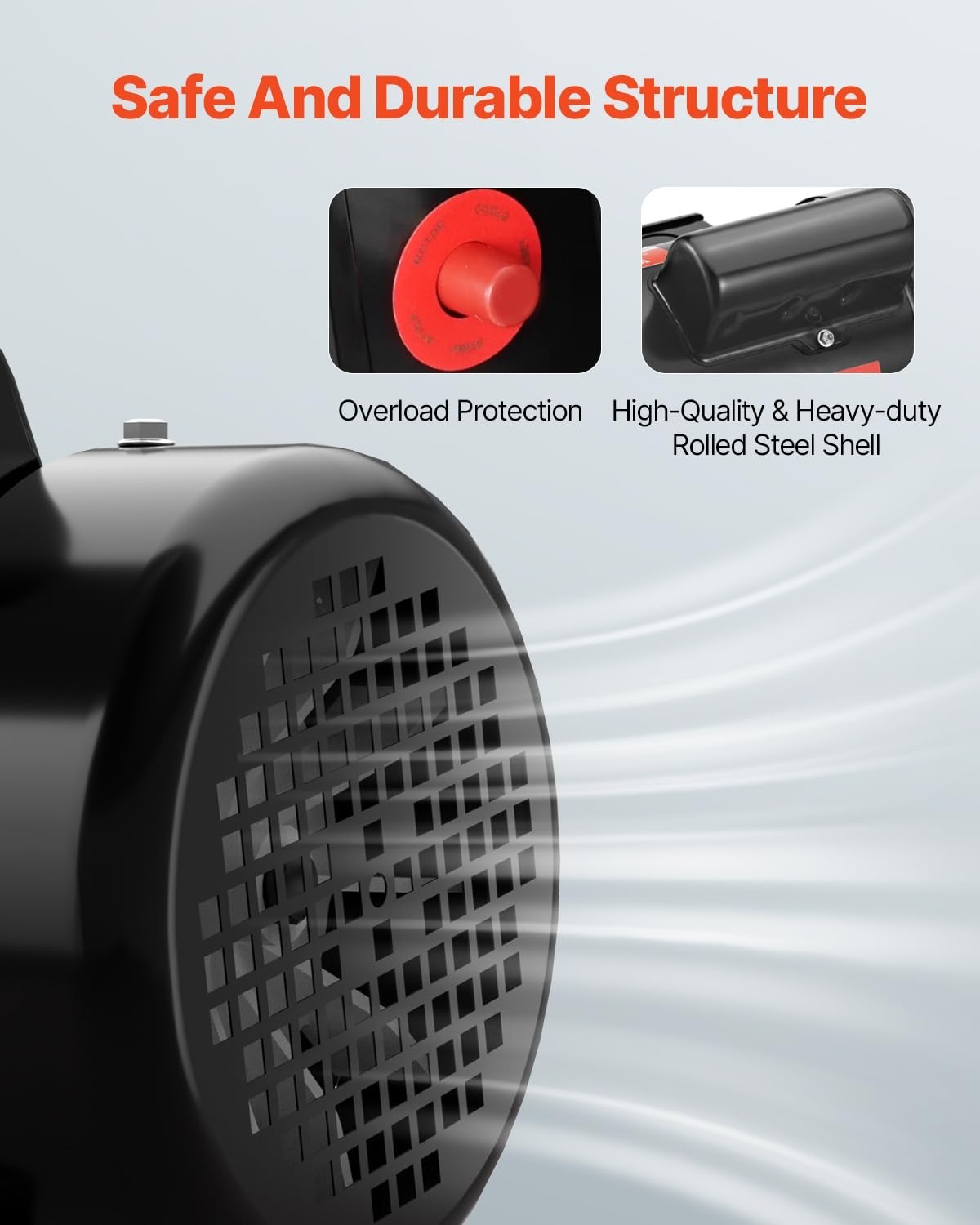 Durable 3/4HP Electric Motor with Overload Protection, Ideal for DIY Projects