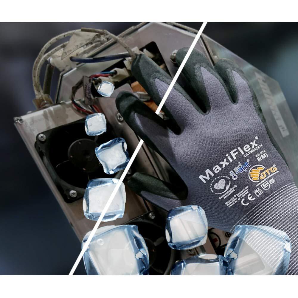 Seamless Knit Nylon Gloves With Nitrile Coat And Micro Foam Grip On Palm And Fin