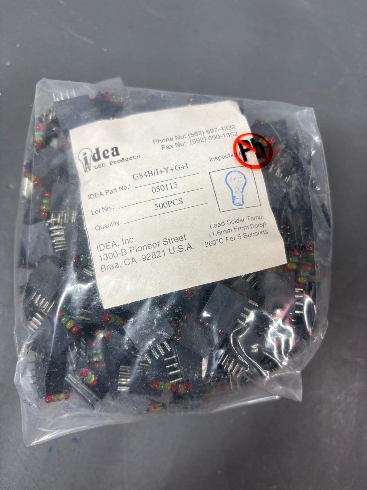 250 pcs 4-Segment LED Bar Indicator Red Yellow Green Panel Light Module