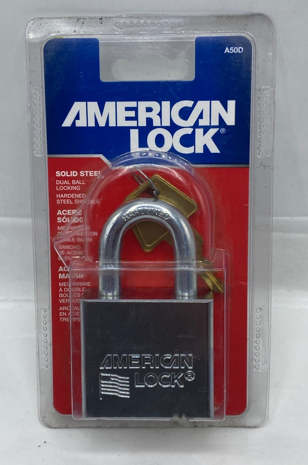 American Lock A50D Padlock Keyed Different Standard Shackle Rectangular Steel