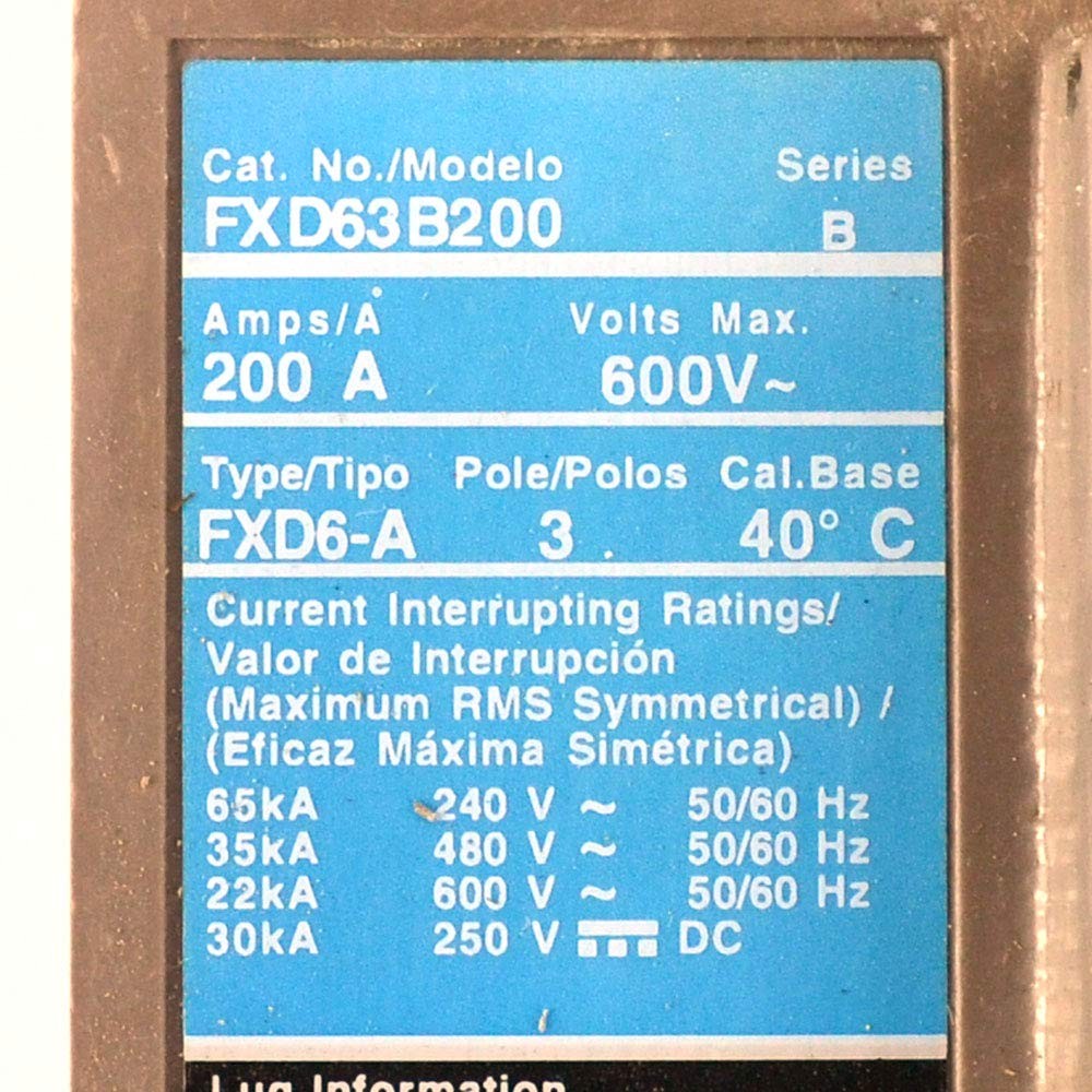 Siemens FXD63B200 Breaker Circuit Sentron 200-Amp 600VAC 3-Pole Trip