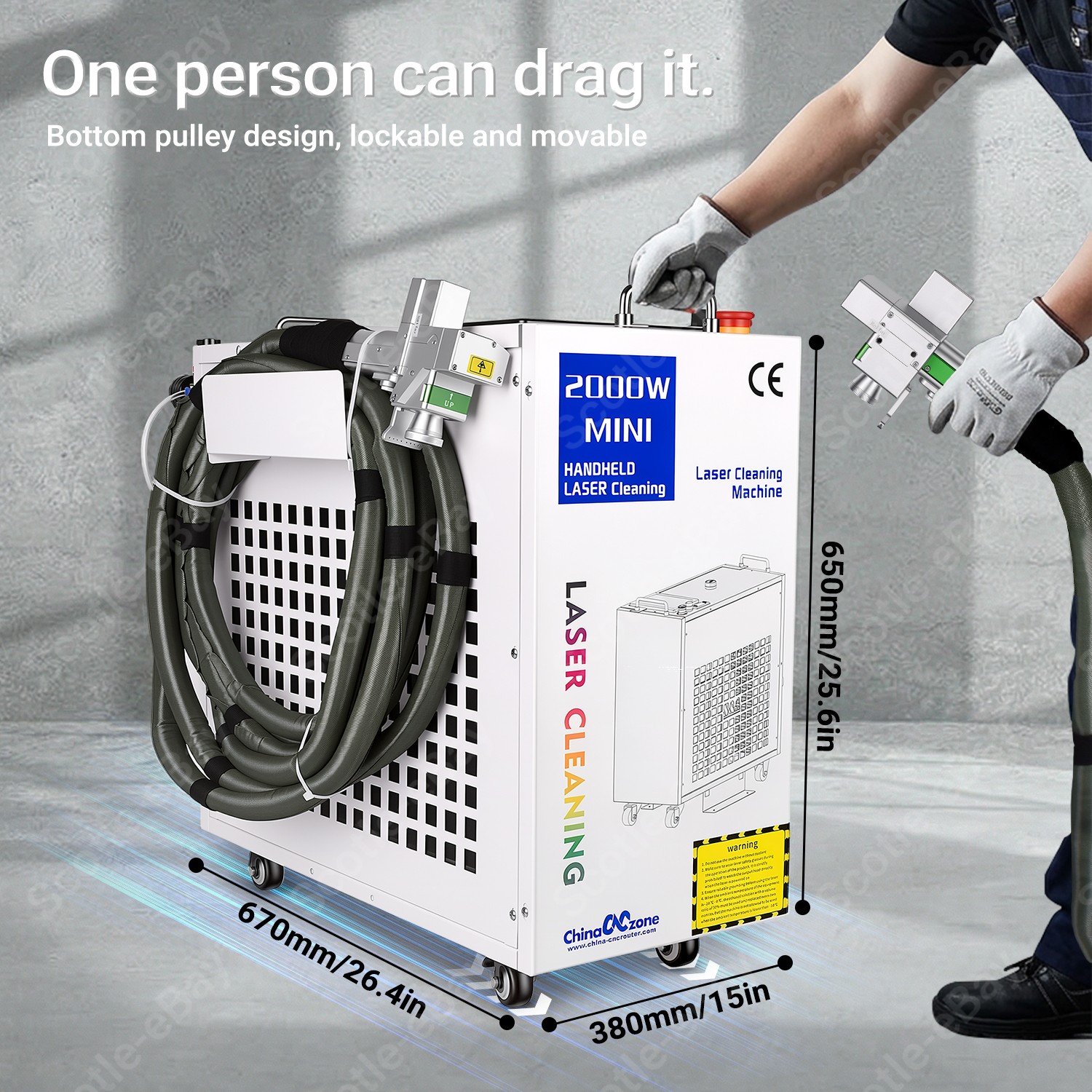 2000W Continuous Wave Laser Cleaning Machine Industrial Laser Rust Paint Remover
