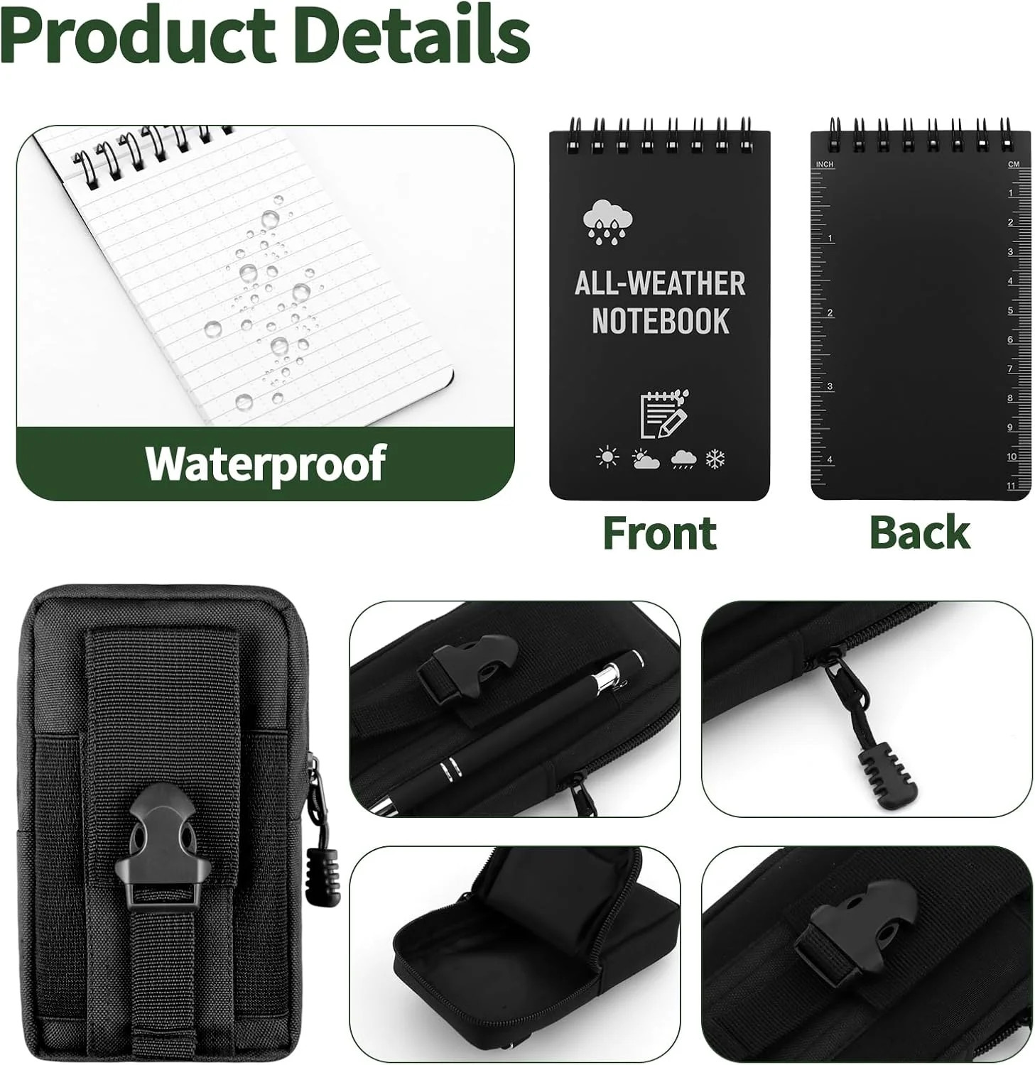 7 PCS Waterproof Notebook Set, 3 Write in the Rain Notebook & 3 Write in the Rai