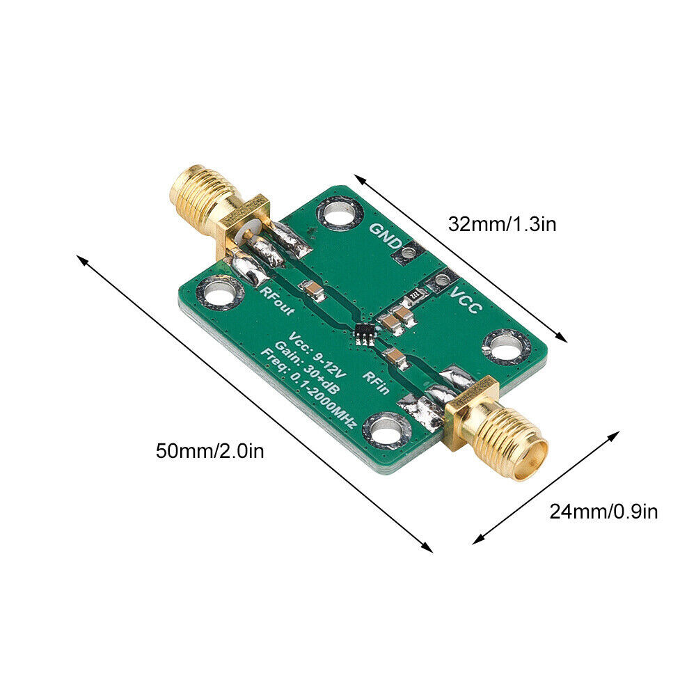 4PCS RF Wideband Amplifier Low-noise LNA Broadband Module Gain 32dB 0.1-2000MH​z