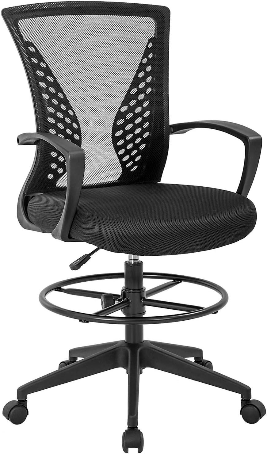 Ergonomic Drafting Chair with Adjustable Height & Mesh Back for Ultimate Comfort