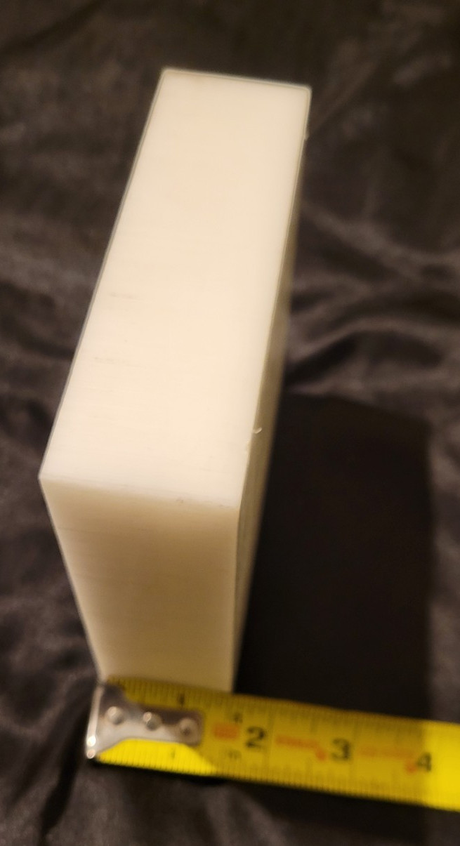 Natural White Delrin 1 1/2 x 5 x 5 (1 .500 x 5.000 x 5.000 INV#X-5