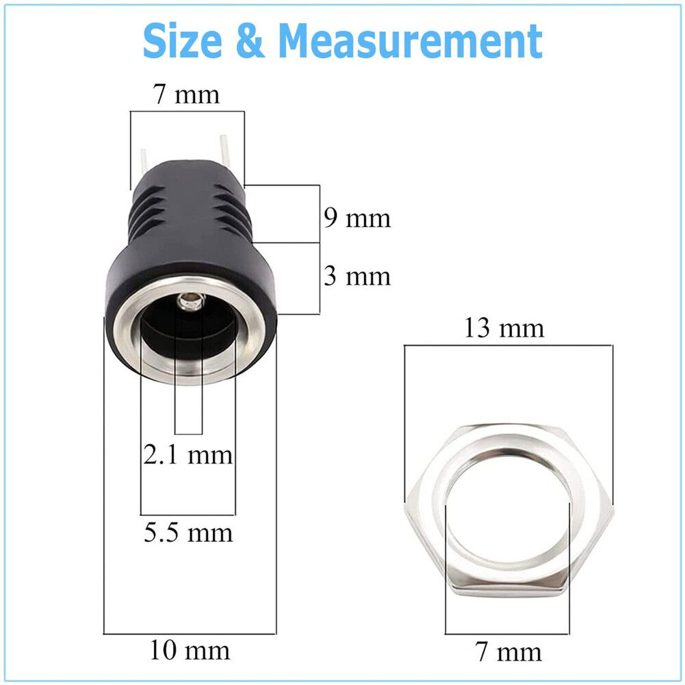 20 PC MALE BARREL JACK PLUG FEMALE SOCKET PANEL MOUNT DC 12V POWER CONNECTORS