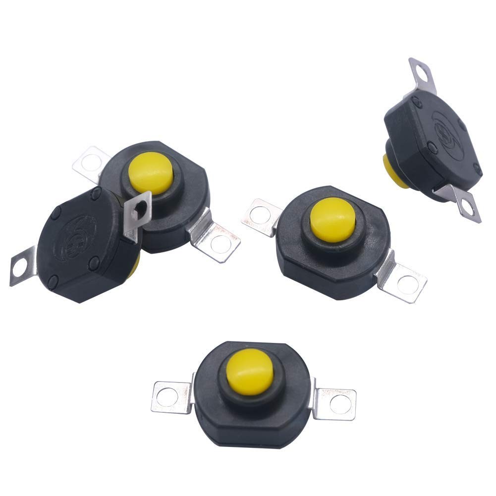 mxuteuk 30pcs Self-Lock Micro Push Button Switch DC 12V Switch 0.5A 2Pin Latchin
