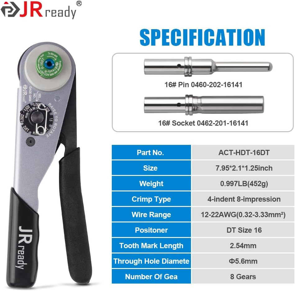 Deutsch Connector Kit 2-12 Pin DT Series Solid Contacts Crimper Removal Tool Kit