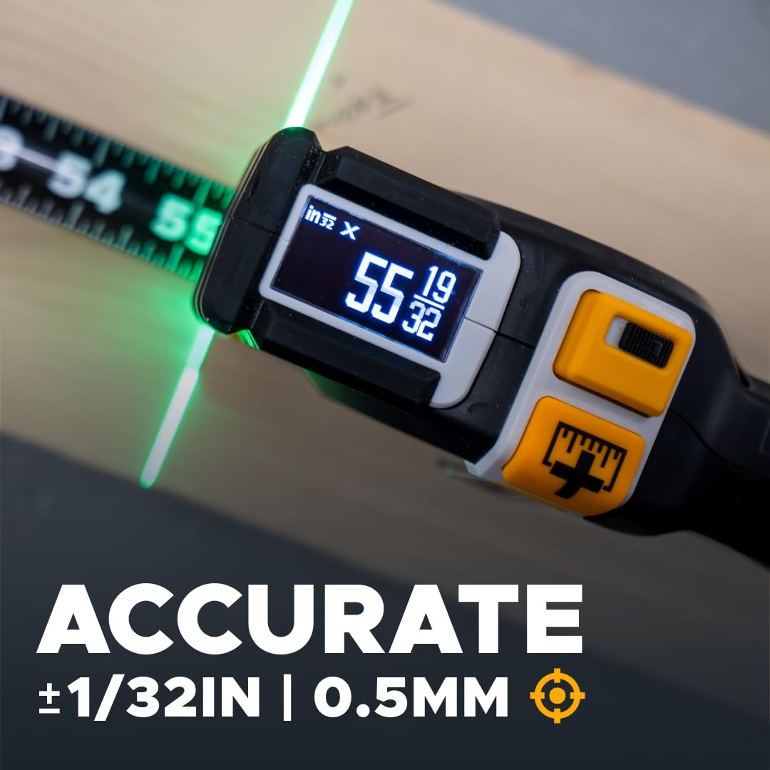 REEKON T1 Tomahawk Digital Tape Measure 25 Ft – Professional 7.6 m, Black