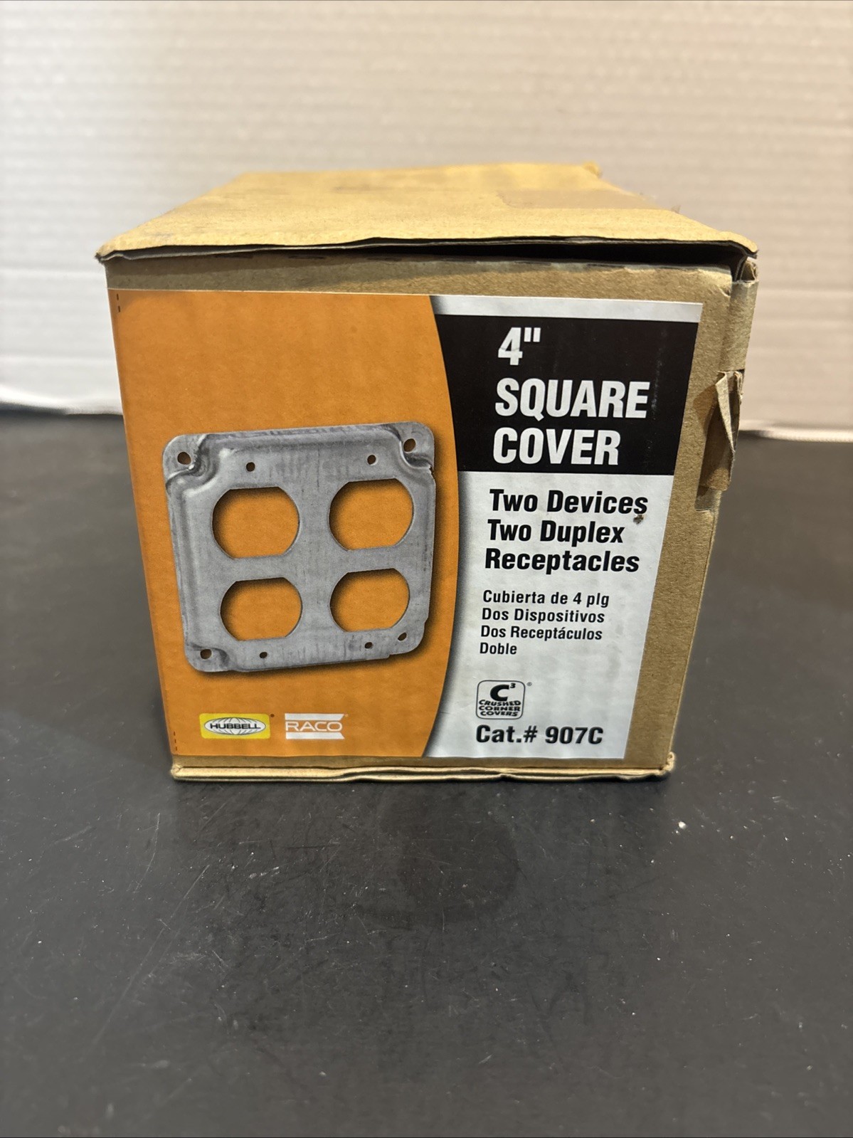RACO Hubbell Electrical PROD 907C Square Cover, 4″ Box of 10 NOS