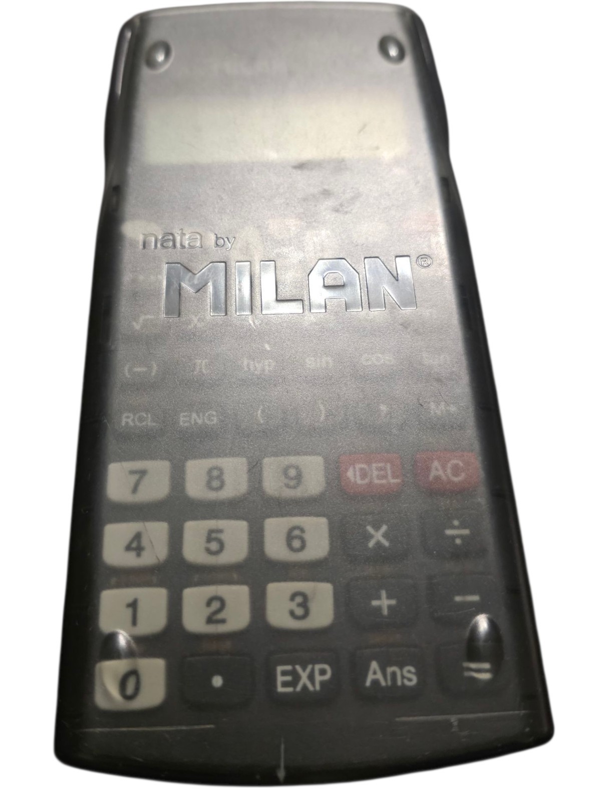 Nata By MILAN Scientifica M240 Black Calculator 2 Lines 1918 Spain W/ Grey Cover