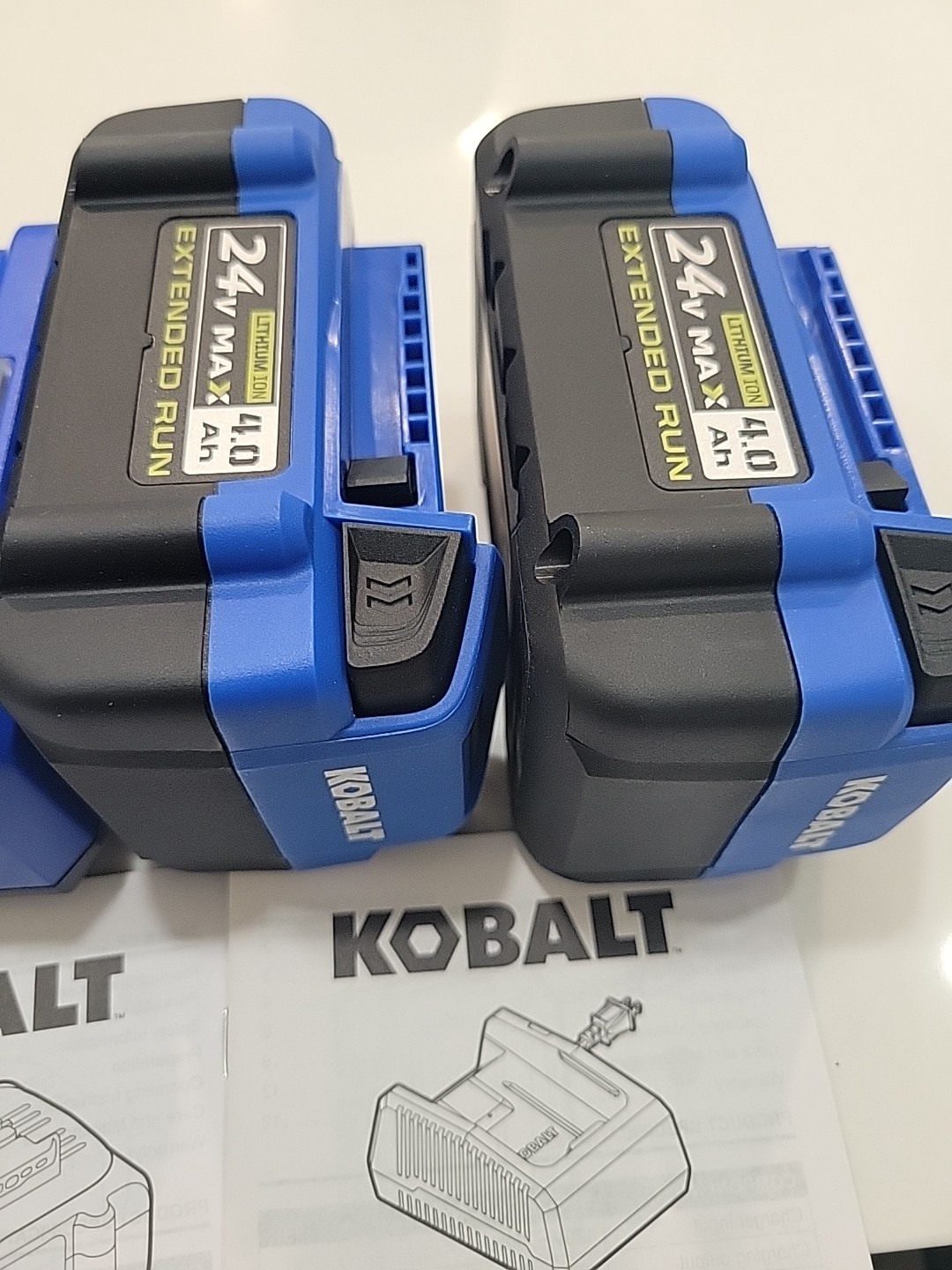 Kobalt KCH 2401-03 24V Lithium-ion Charger & 2 24v 4ah Batteries