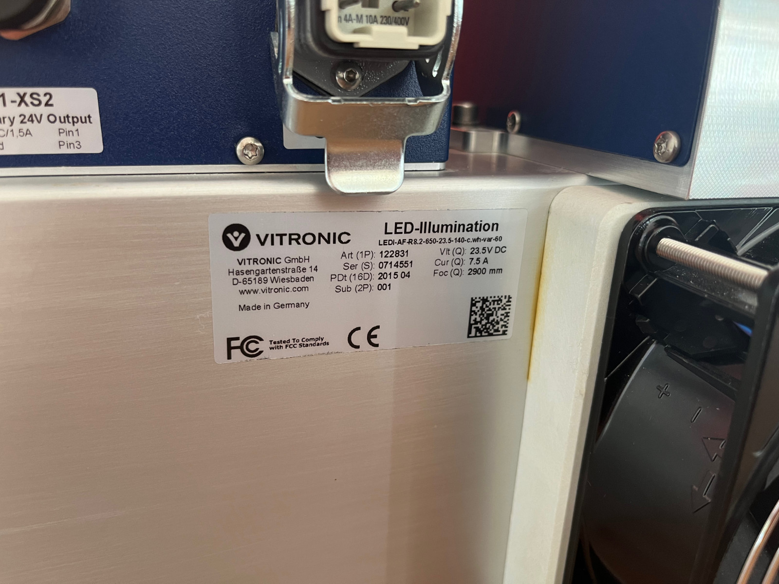 VITRONIC VIPAC Line Scan Camera System – Decode Unit Vers 4.0, Camera, LED, PSM