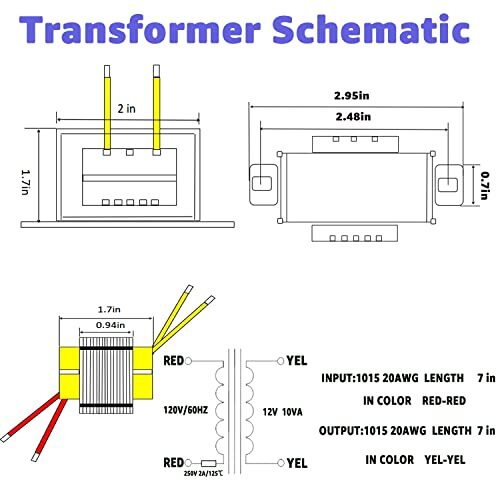 12V/10W AC/AC Power Transformer Input 120V/60HZ Single-Phase Transformer