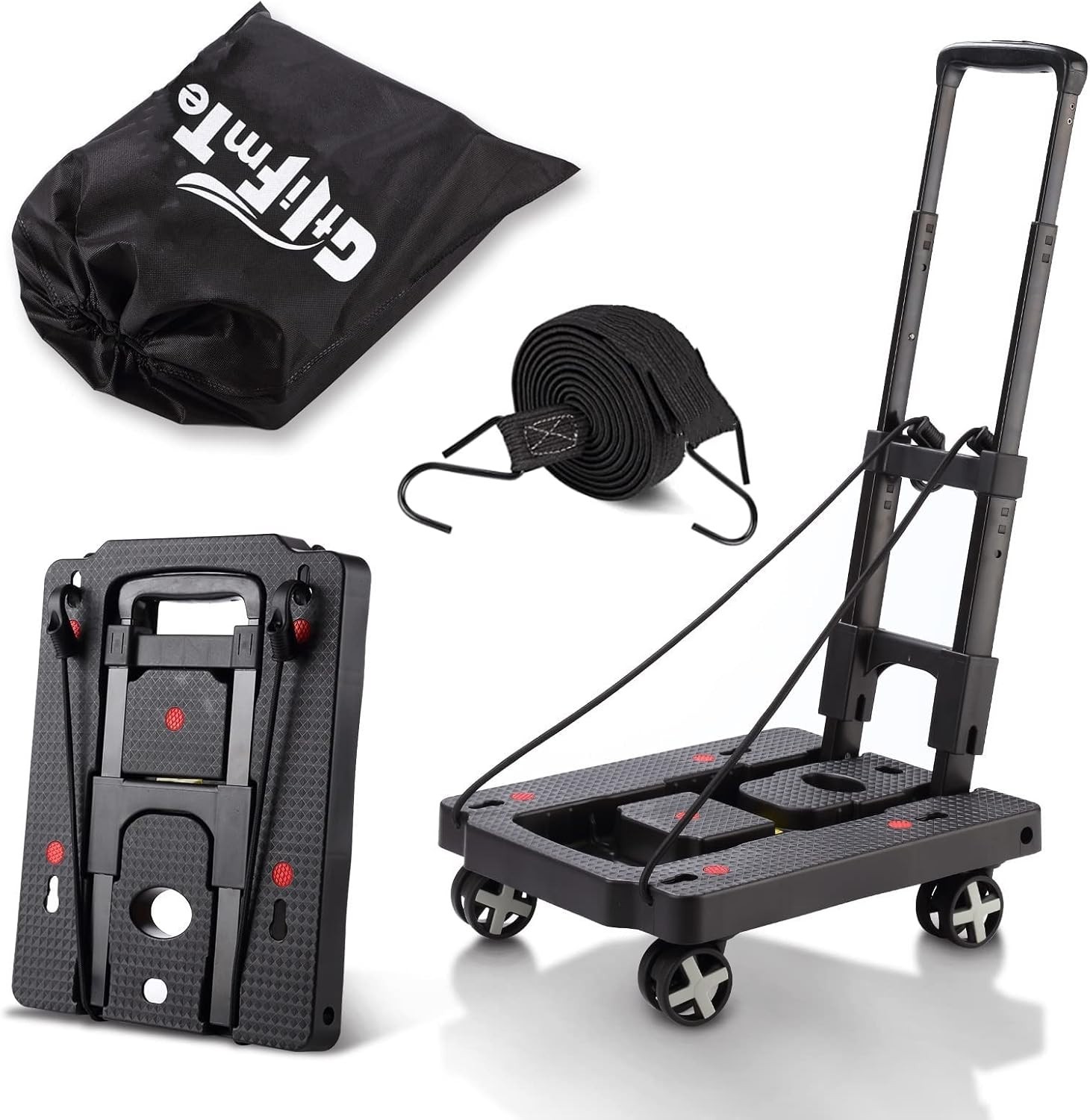 Folding Hand Truck with 360° Swivel Wheels – Lightweight, 300 lbs Capacity
