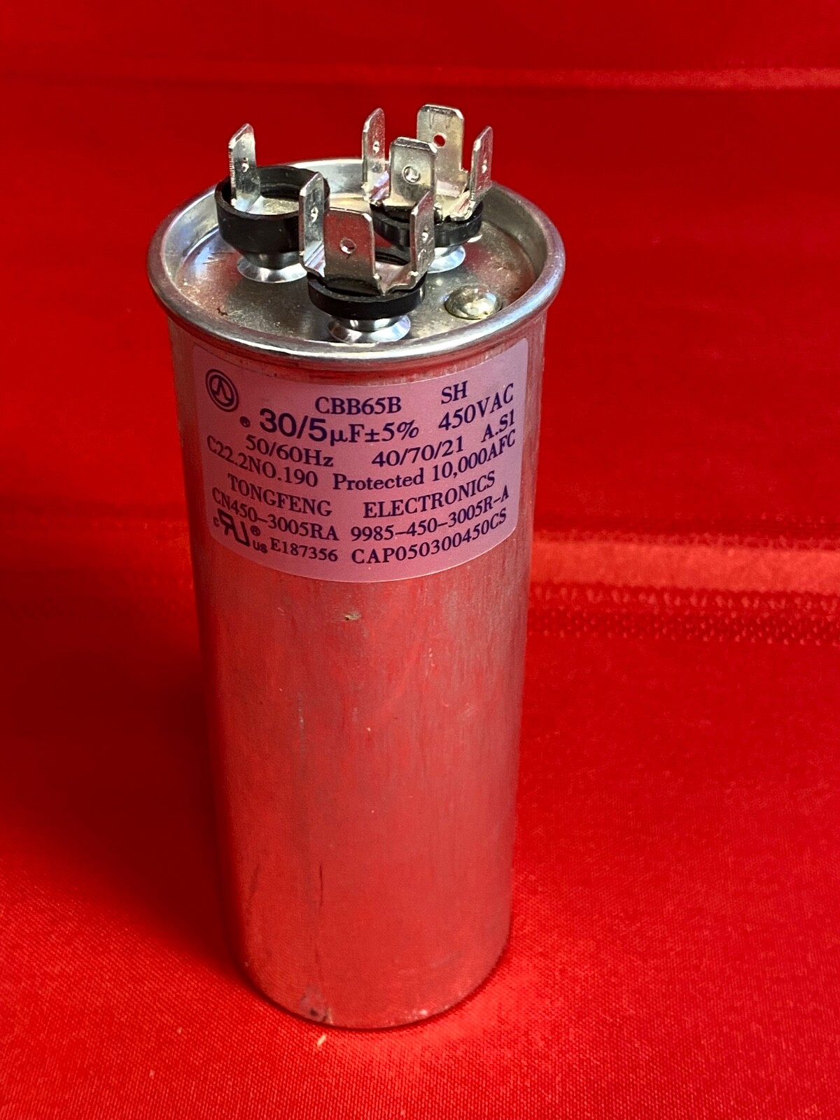 GENUINE OEM AMANA PTAC Dual Run Start Capacitor 30/5uF Pn CAP050300450CS 450 VAC
