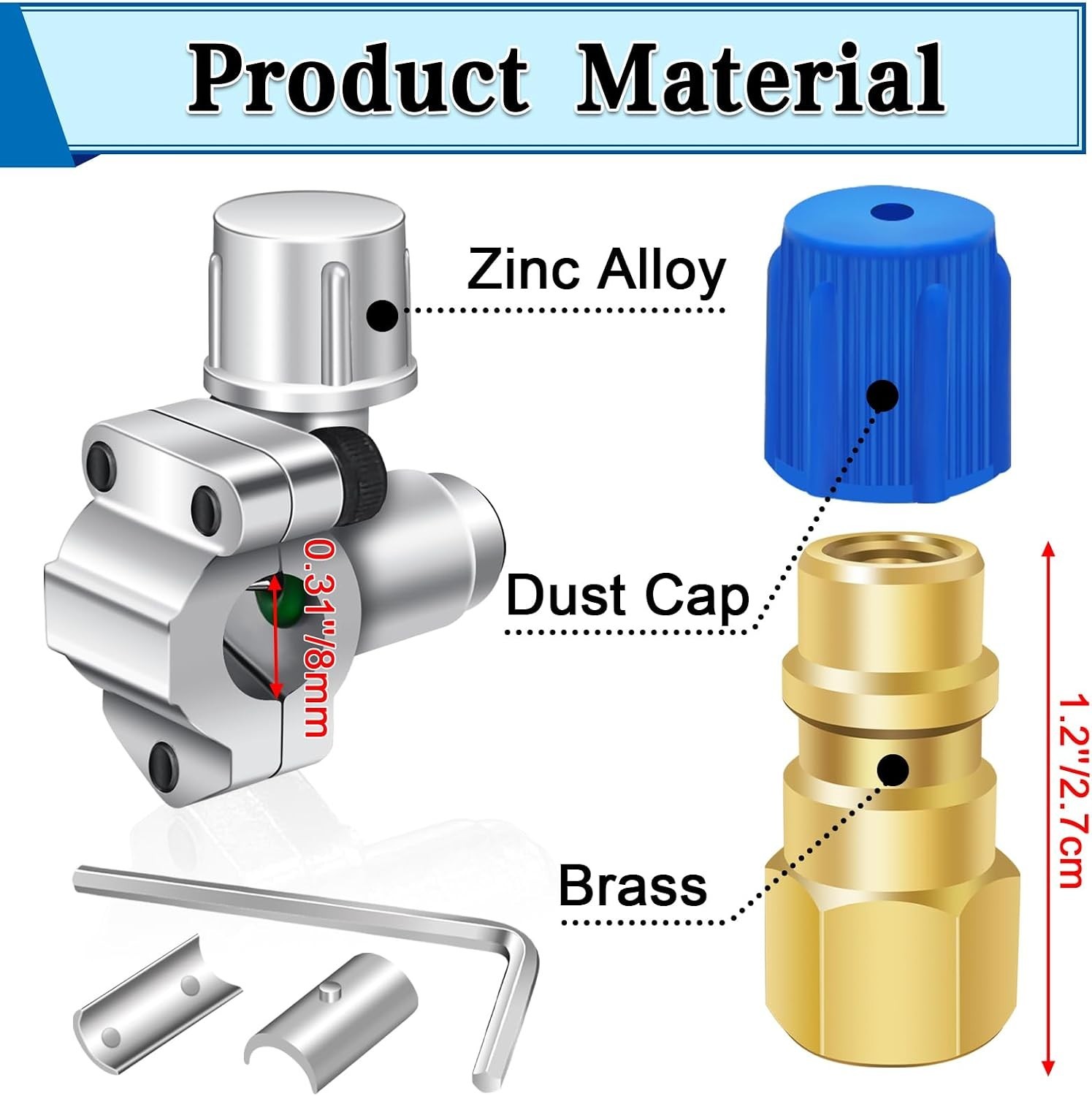 A/C Retrofit Valve Kit-Refrigerant Retrofit Valve Set, with R12 to R134A Low