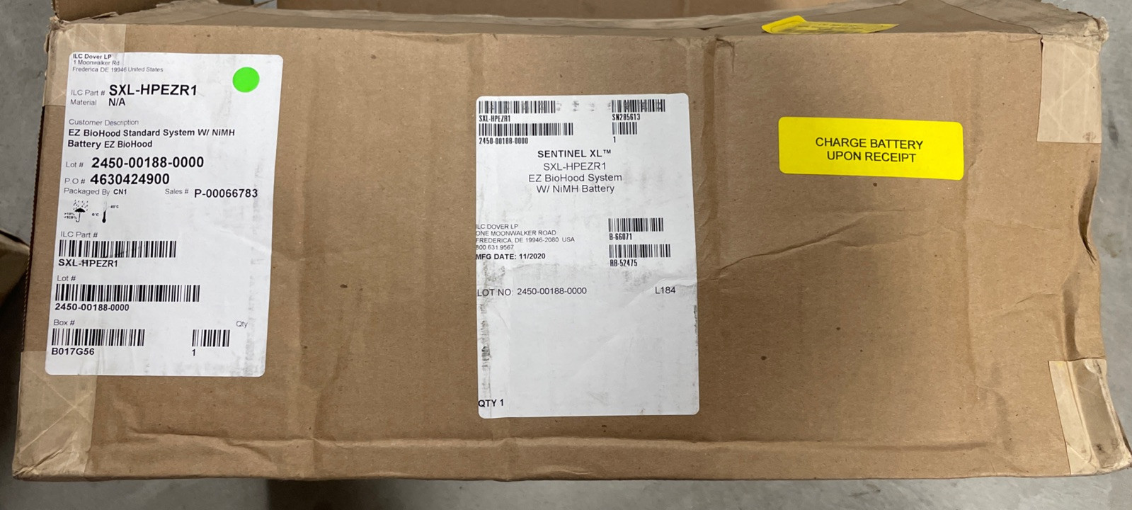 ILC DOVER SXL-HPEZR1 PAPR Biohood System, Battery Blower Charger Filter, NO HOOD