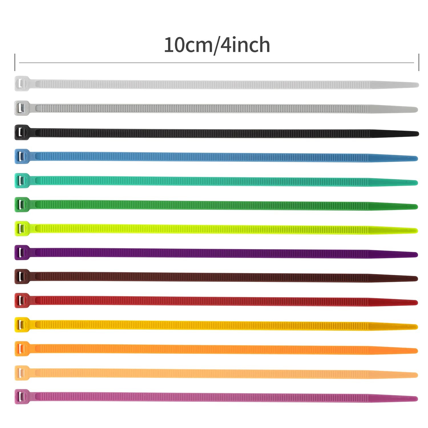 1400 Pcs Colored Zip Ties 4 Inch 14 Color Multicolor Wire Ties Assortment