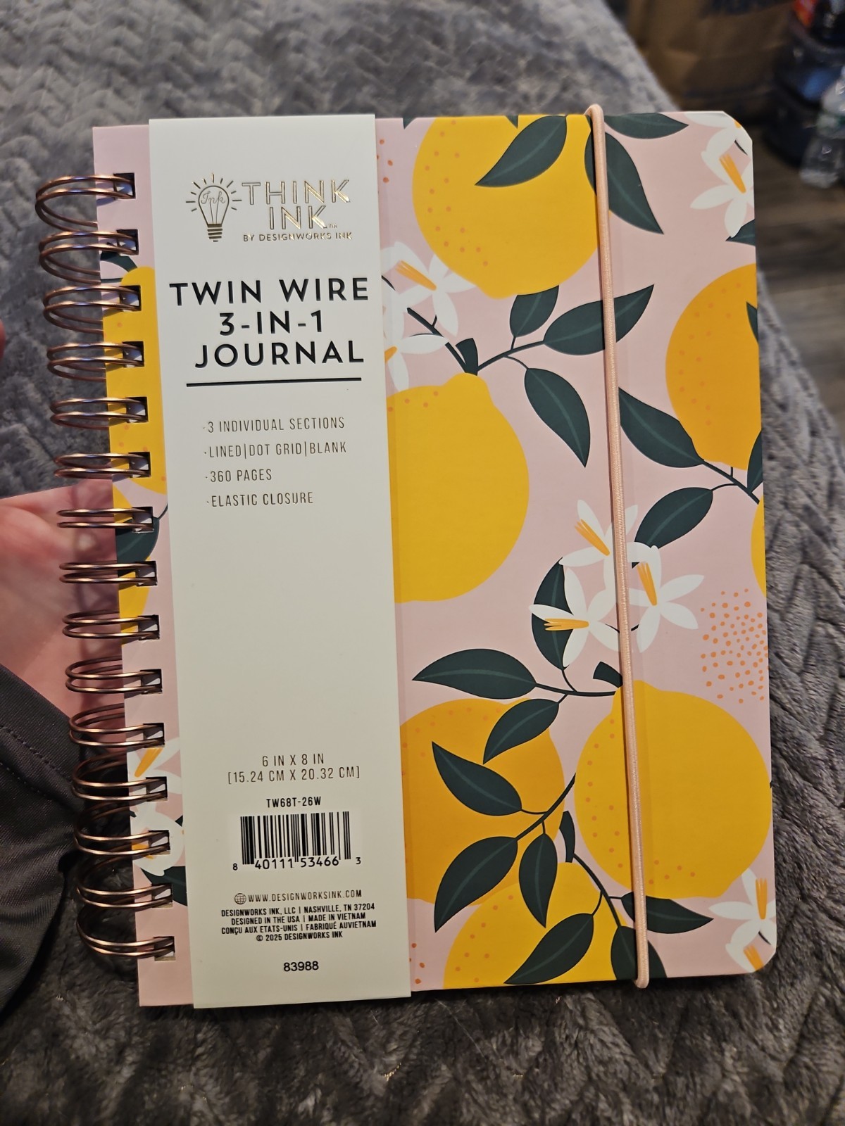 Think Ink Twin Wire 3 In 1 Journal 360 Pages 3 Sections 8×6 NEW Elastic Closure