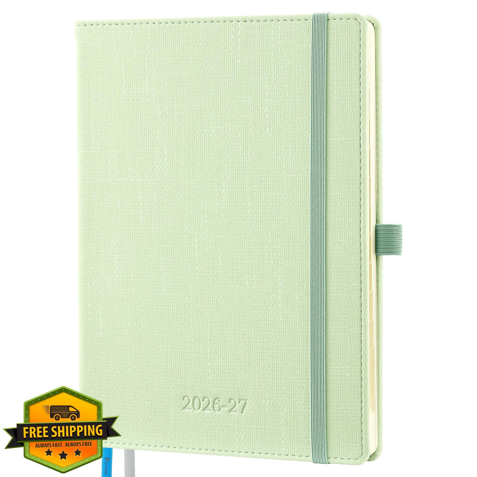 In-Luxpro 2026-2027 Planner Green Textured Fabric Hardcover
