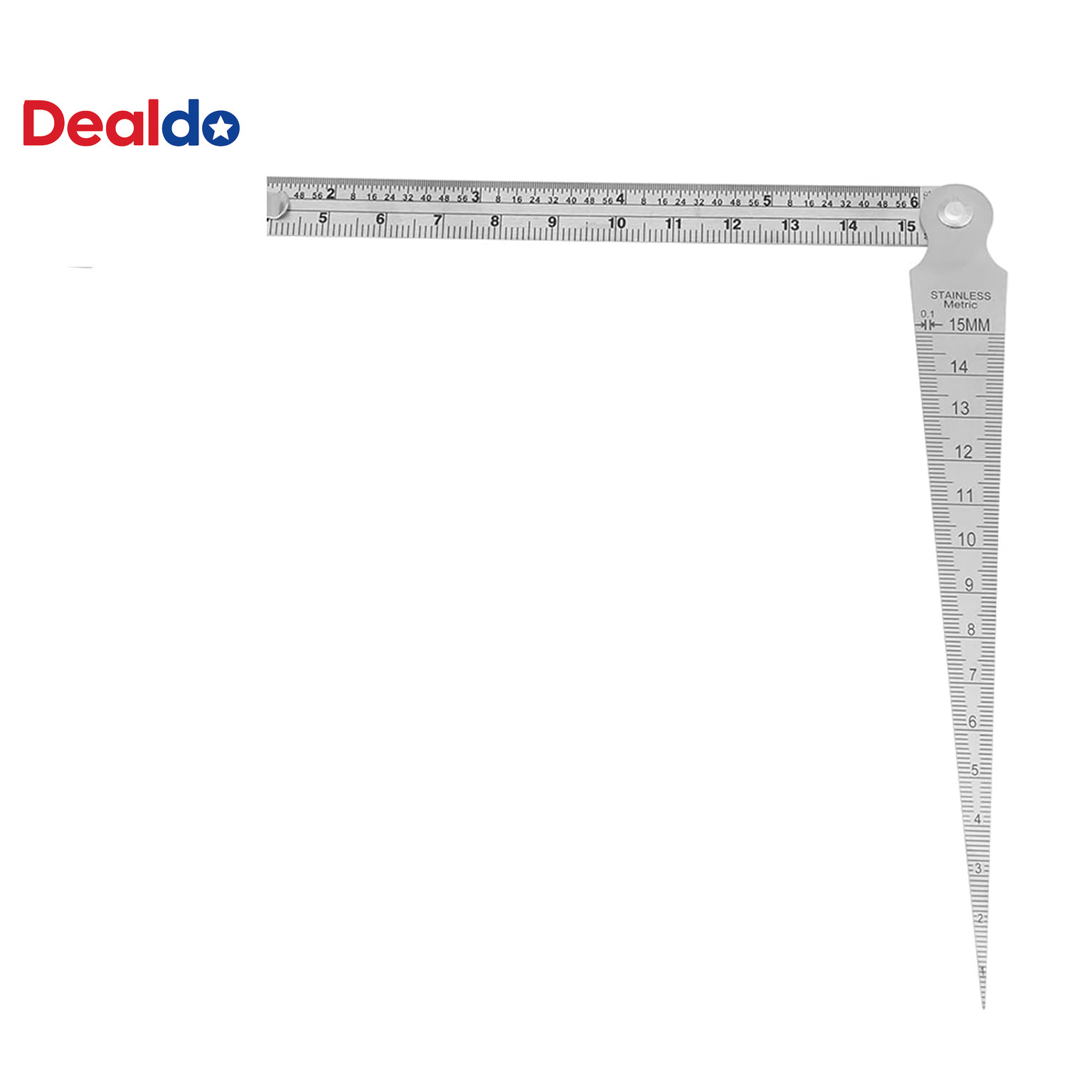 Stainless Steel Taper Gauge Metric Inch Precision Gap Depth Measuring Ruler