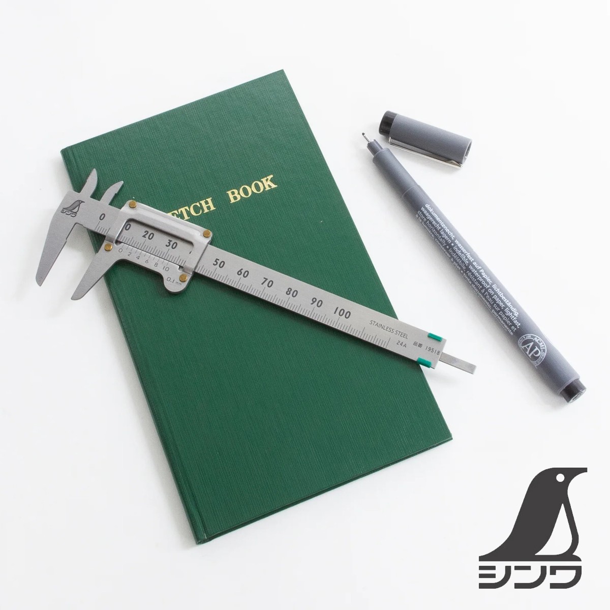 SHINWA Ultra Light Weight Mini Pocket Vernier Caliper Metric 100mm from Japan