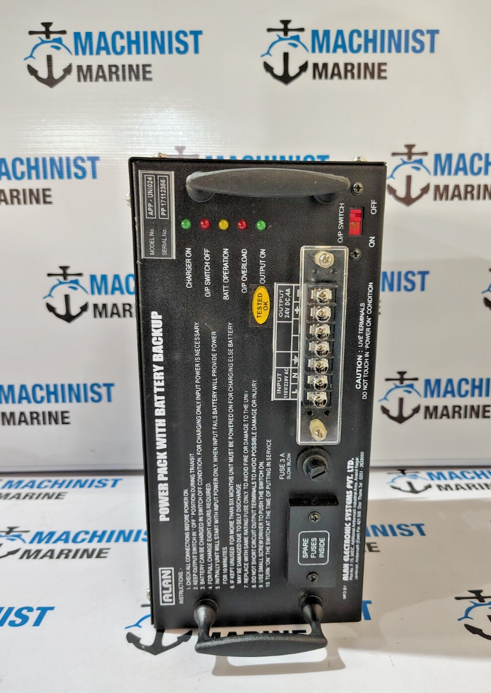 NEW ALAN APP-UNI024 POWERPACK WITH BATTERY BACKUP IN 110V/230V AC OUT 24V DC 4A
