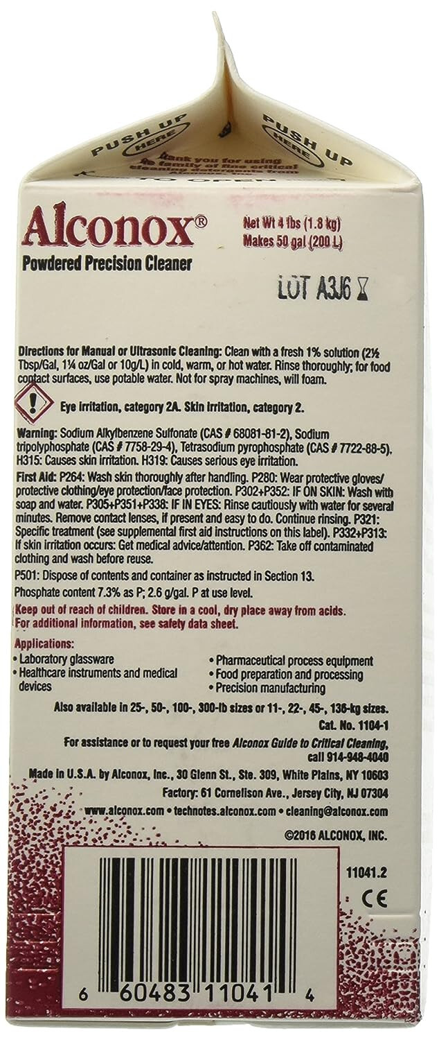 Alconox Detergent Cleaning Concentrate 4 lbs Container