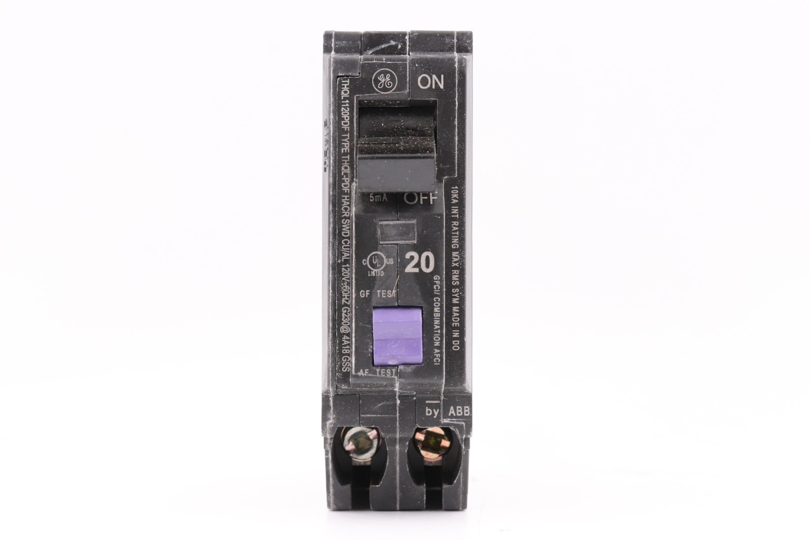 GE THQL1120PDF 20A 1-POLE DUAL FUNTION CIRCUIT BREAKER, PLUG-ON NEUTRAL