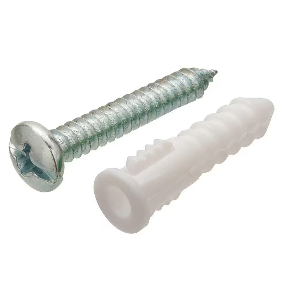 50PK Everbilt #8-10 x 1 in. Plastic Pan-Head Drywall Anchors with Screws 803852