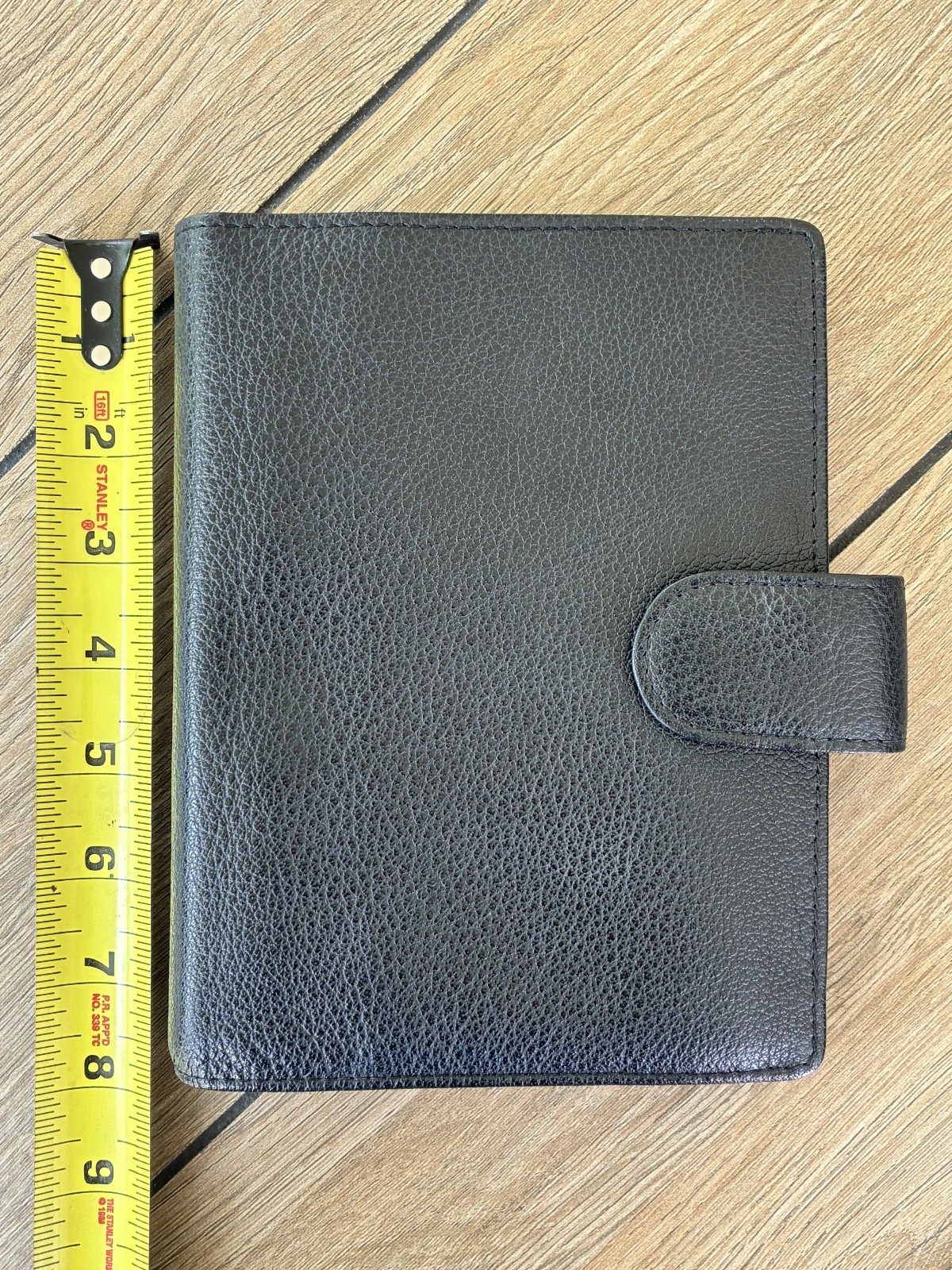 VAN DER SPEK Black Planner Cover for FiloFax Personal Size w/Leather Flyleaf