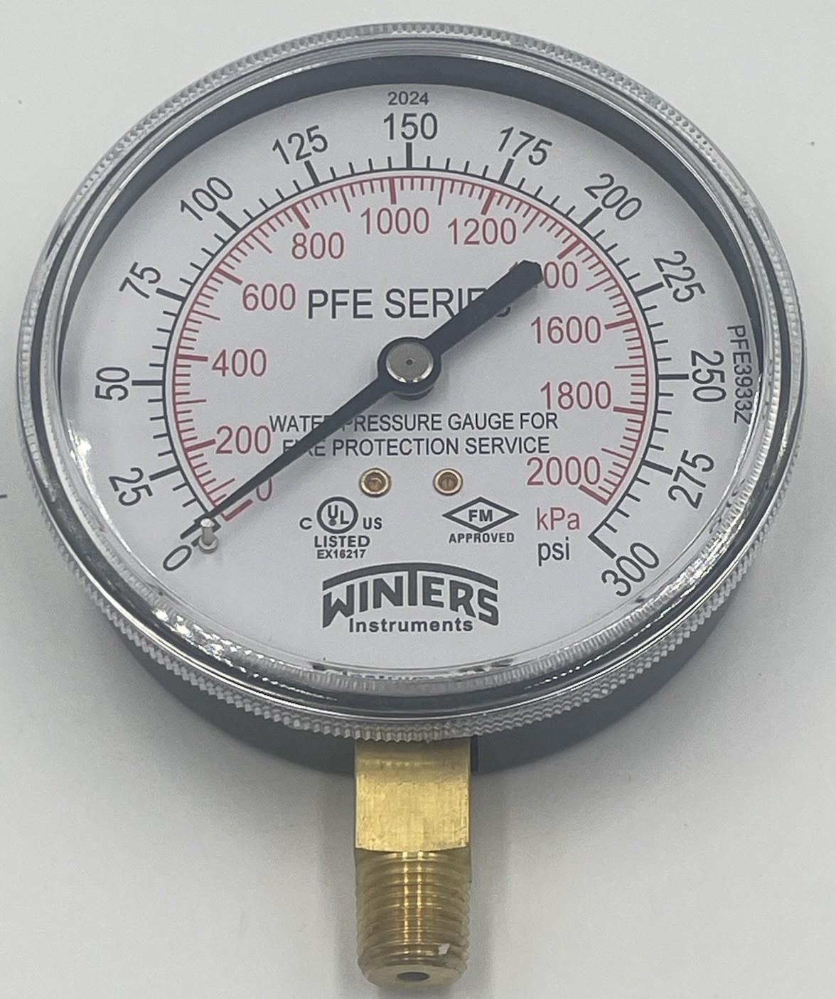 Winter PFE Series Water Pressure Gauge for Fire Systems 0-300 psi **NEW** No Box