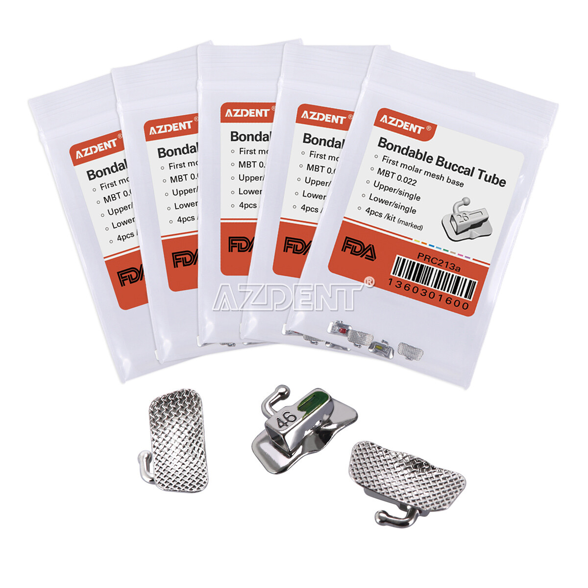 AZDENT Dental Orthodontic 1st Molar Buccal Tube Roth/MBT 022/ 018 Bondable