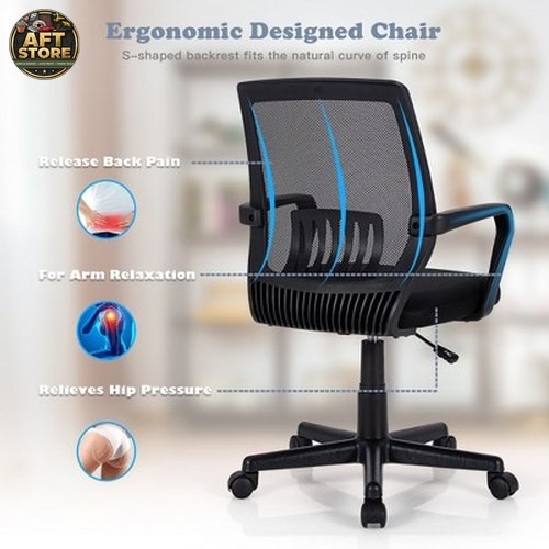 Costway Adjustable Mesh Office Chair with Lumbar Support – Black