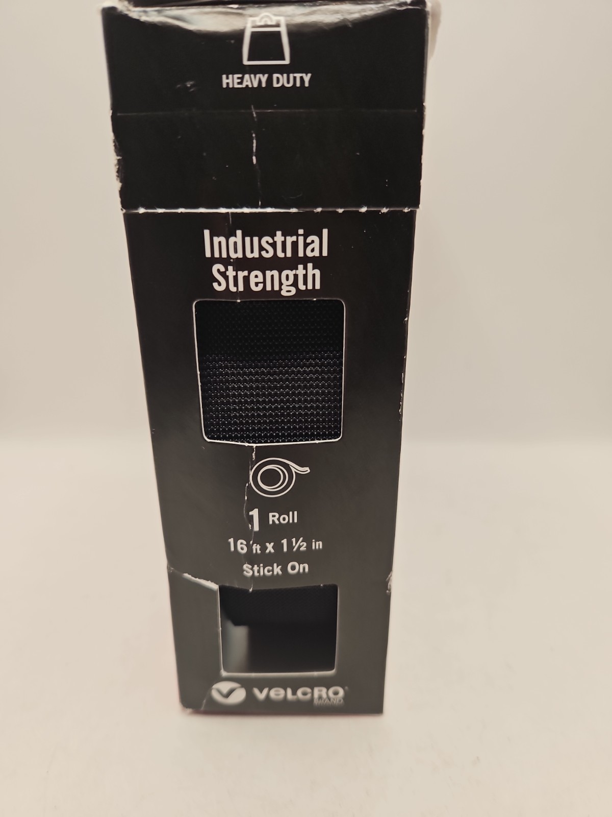 VELCRO Brand Heavy Duty Tape 16 Foot Roll,up to 10 lbs 1-1/2in Width, Black