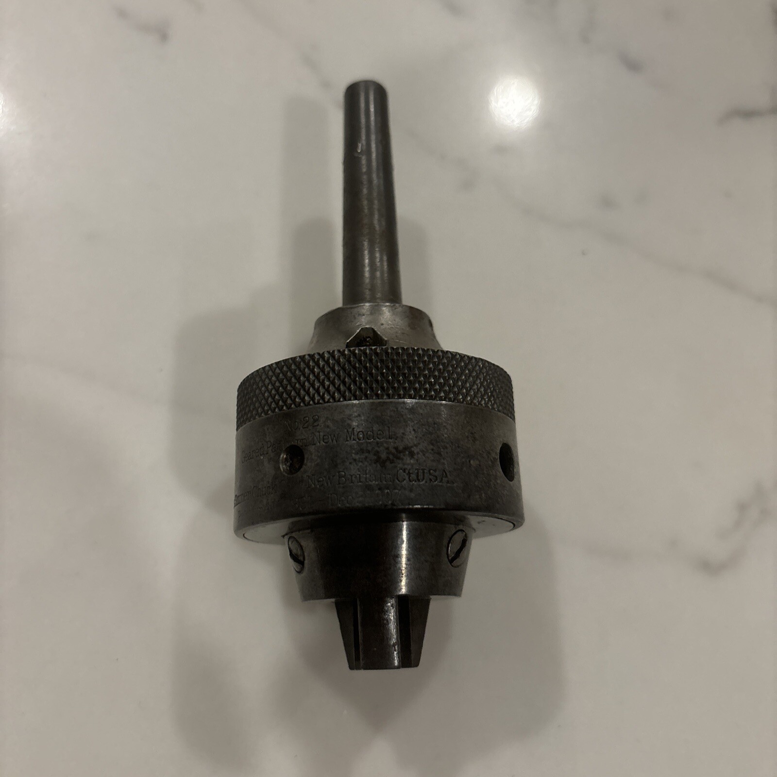 Vintage THE SKINNER CHUCK Co No 22 Drill Chuck Arbor Geared Pattern New Model