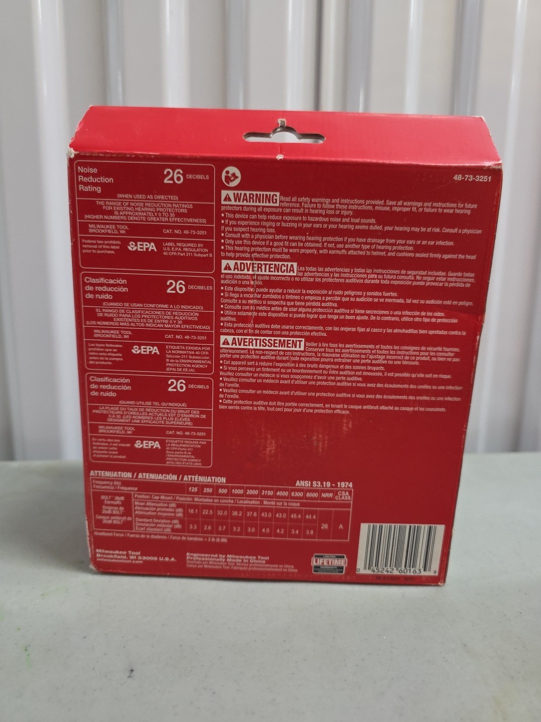 Milwaukee 48-73-3251 BOLT 26dB Earmuffs Free Shipping