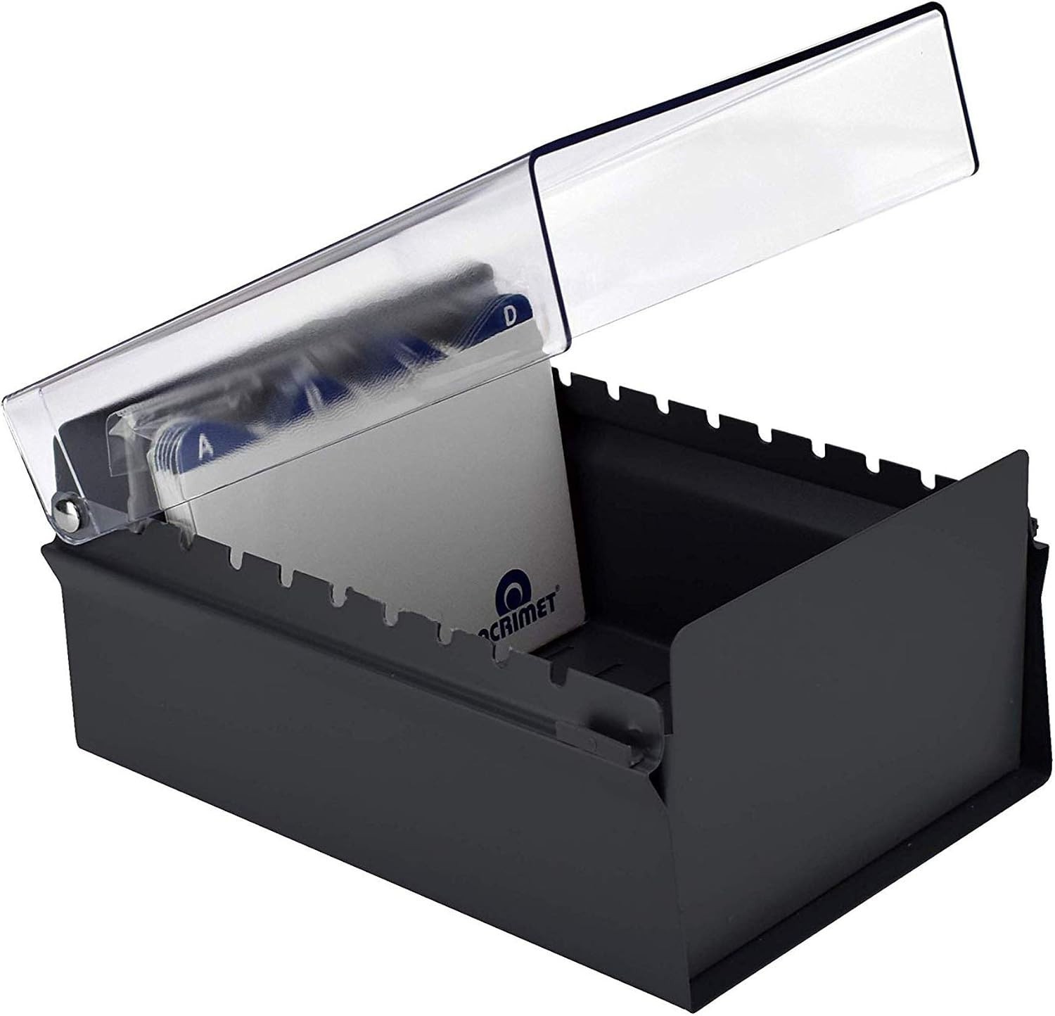 Metal Base Card File Holder Organizer 4×6 – Black