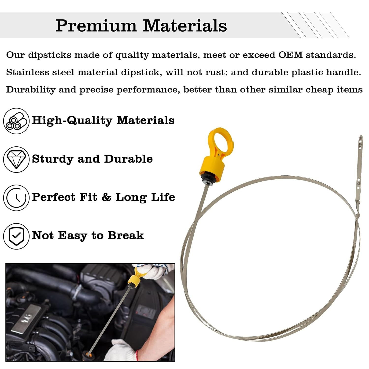 53034117AB Transmission Fluid Dipstick, Compatible with Dodge Ram 2500 3500 6.7L