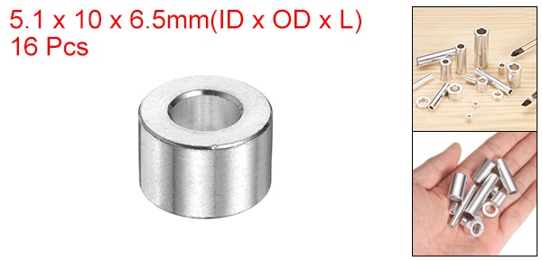 16Pcs Aluminum Spacer 3/8″ OD x 3/16″ ID x 1/4″ Length for M5 Screw