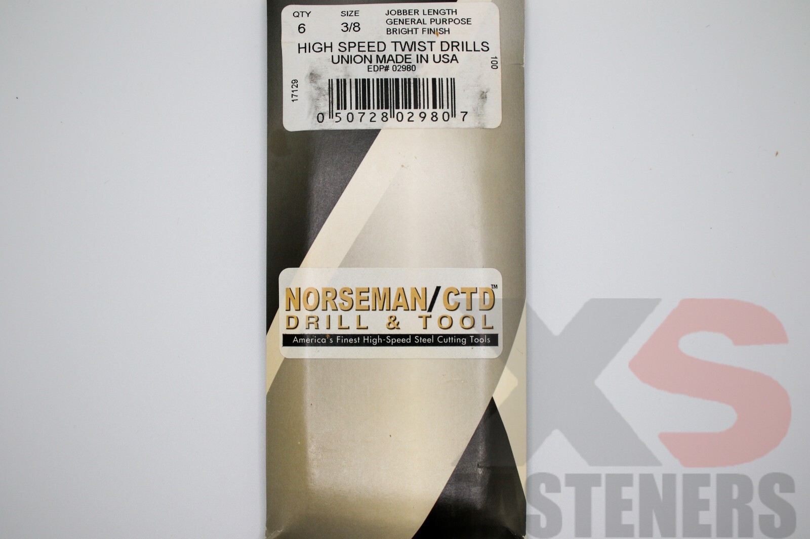 3/8″ Drill Bit Set HHS Twist Jobber Length 118° Point, Bright Finish USA, QTY 24