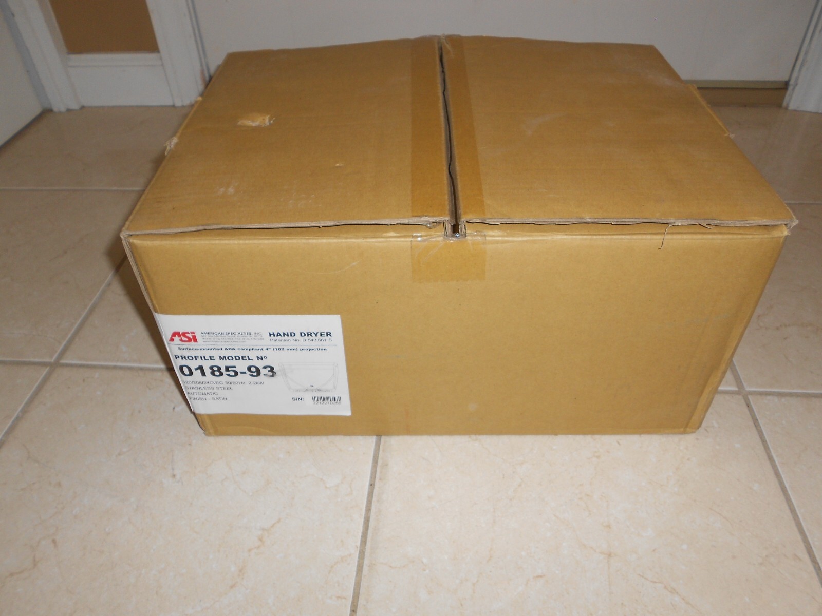 ASI HAND DRYER MODEL 0185-93 SATIN STAINLESS STEEL