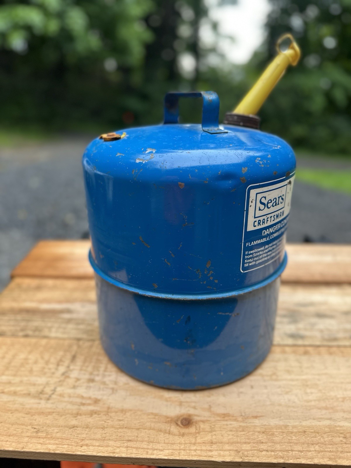 Vintage CRAFTSMAN SEARS Vented PRE-BAN Kerosene Metal CAN 5 1/4 Gal MADE IN USA