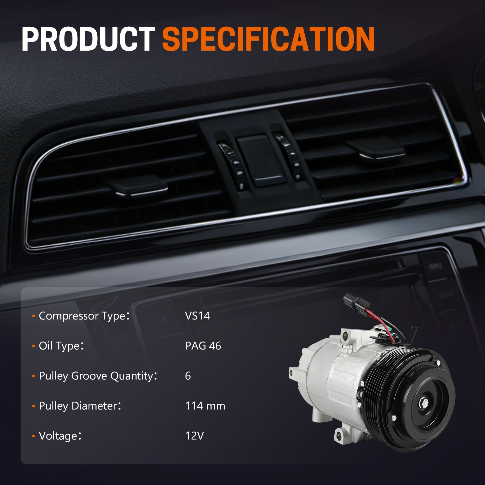 AC Compressor w/ Clutch for Hyundai Elantra 2017-2020 L4 2.0L 168374 97701F2100