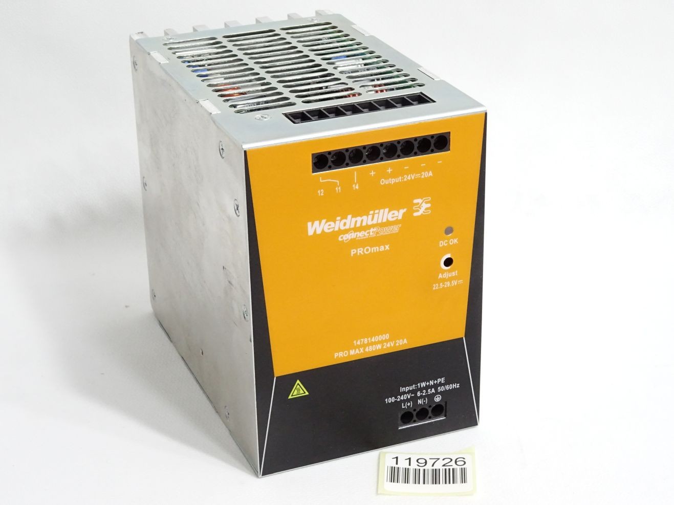 Weidmüller switching power supply PROmax 480W 24V 20A 1478140000 / mint condition