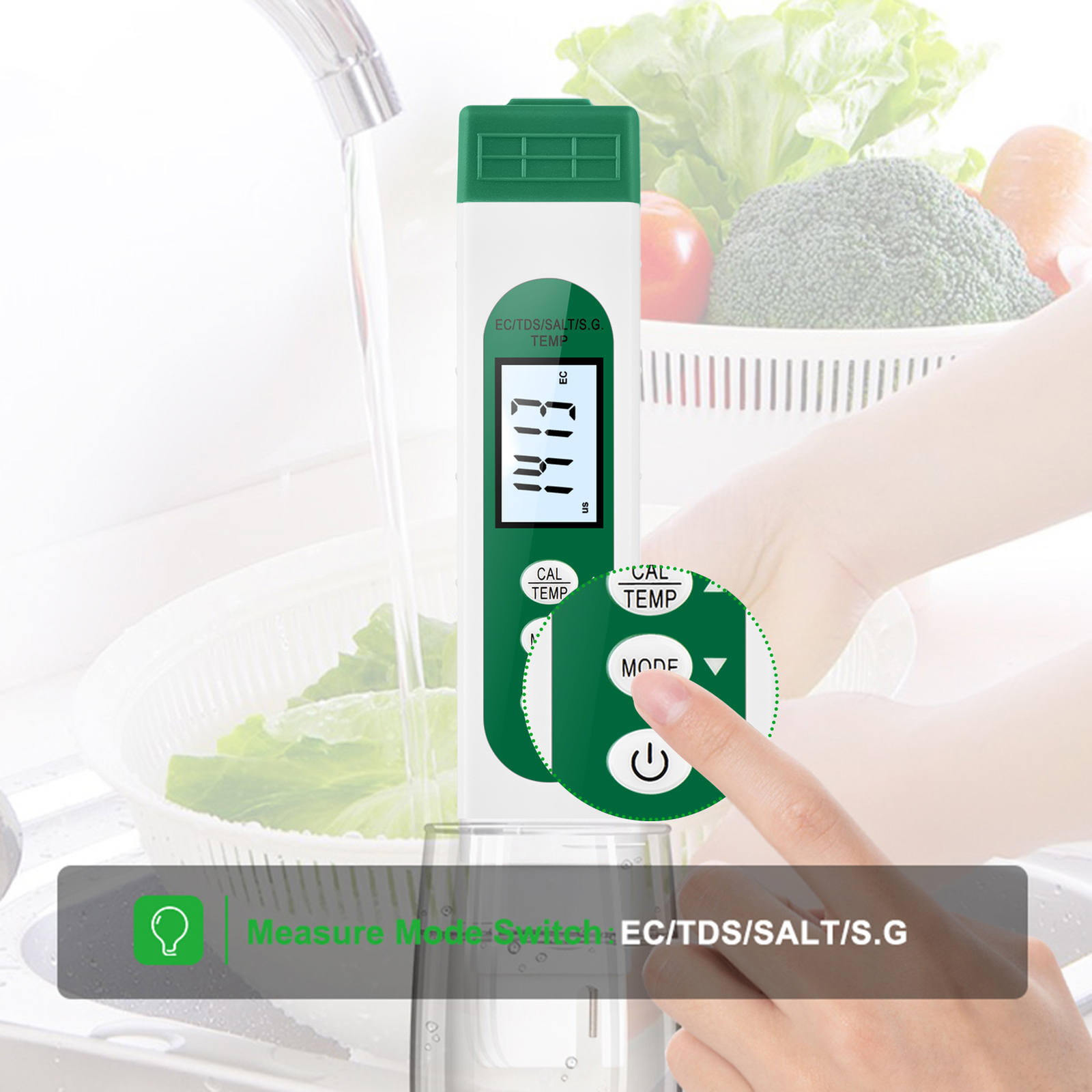 5-in-1 Multifunctional Water Quality Analyzer Portable Pen Type C0P2