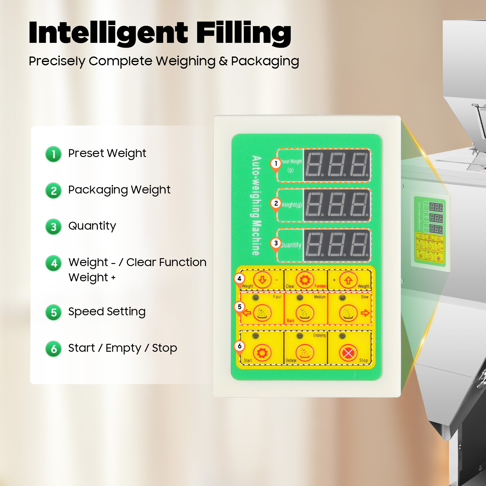 10-1000g Automatic Packing&Filling Machine Package Weighing Filler 110v